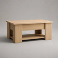 Tavolo basso rettangolare in pannello di particelle di melamina, rovere leggero, 100 × 55 × 45 cm
