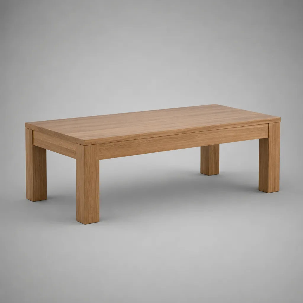Tavolo rettangolare in legno, rovere naturale, 110 × 60 × 45 cm